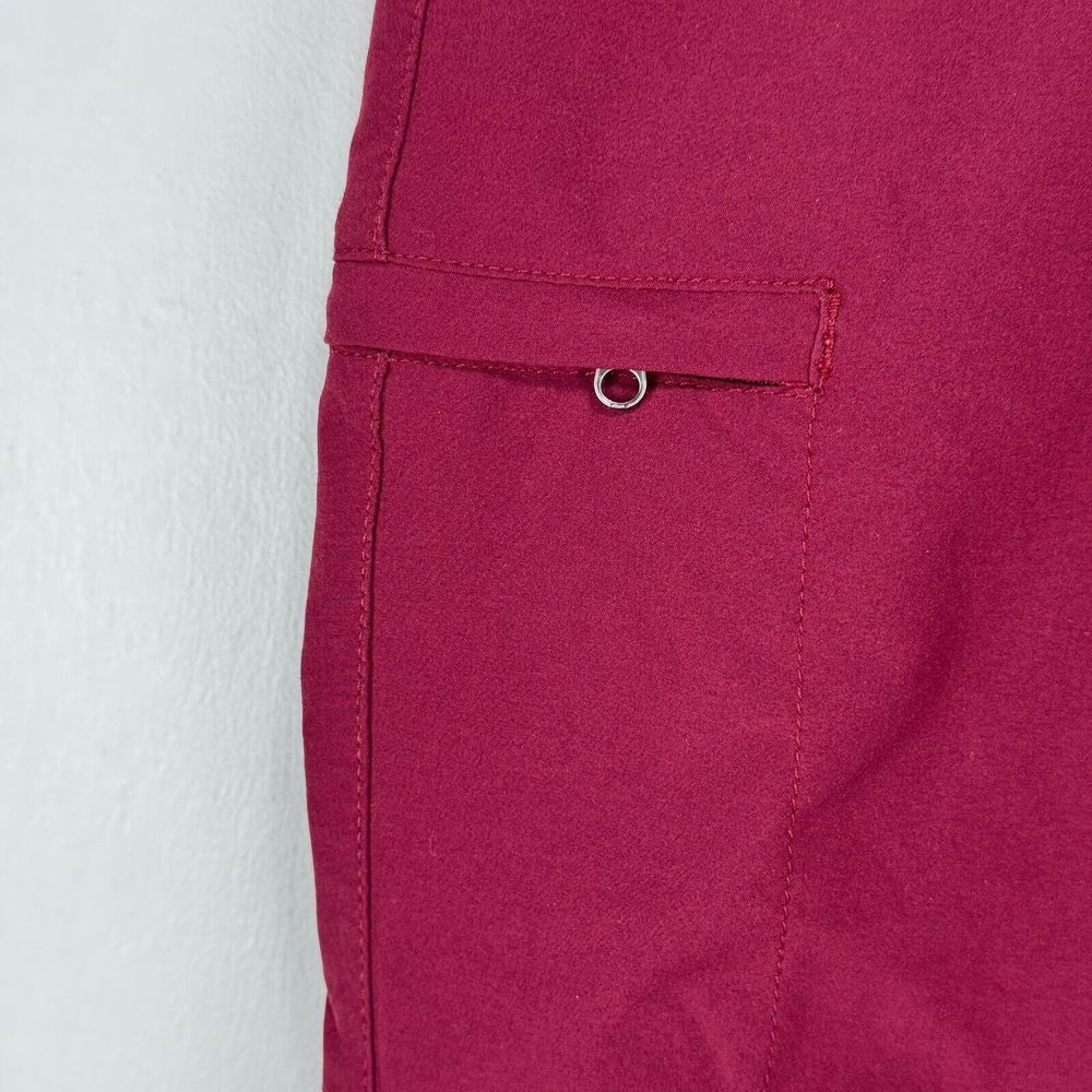 Eddie Bauer Cropped Traveler Pants Women Size 6 Maroon Pink Wicking Stretch - Picture 3 of 10